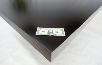 EstablishedLines Bronzed & Chrome Base Ebonized Mahogany Square Top Conference Dining Table MINT!