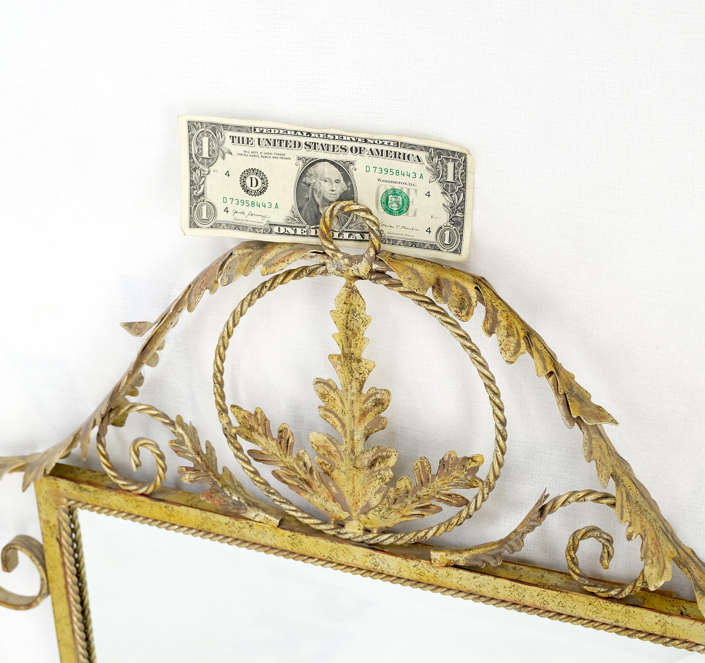 EstablishedLines Pair of Regency Style Gilt Metal Rectangle Wall Mirrors Mint!