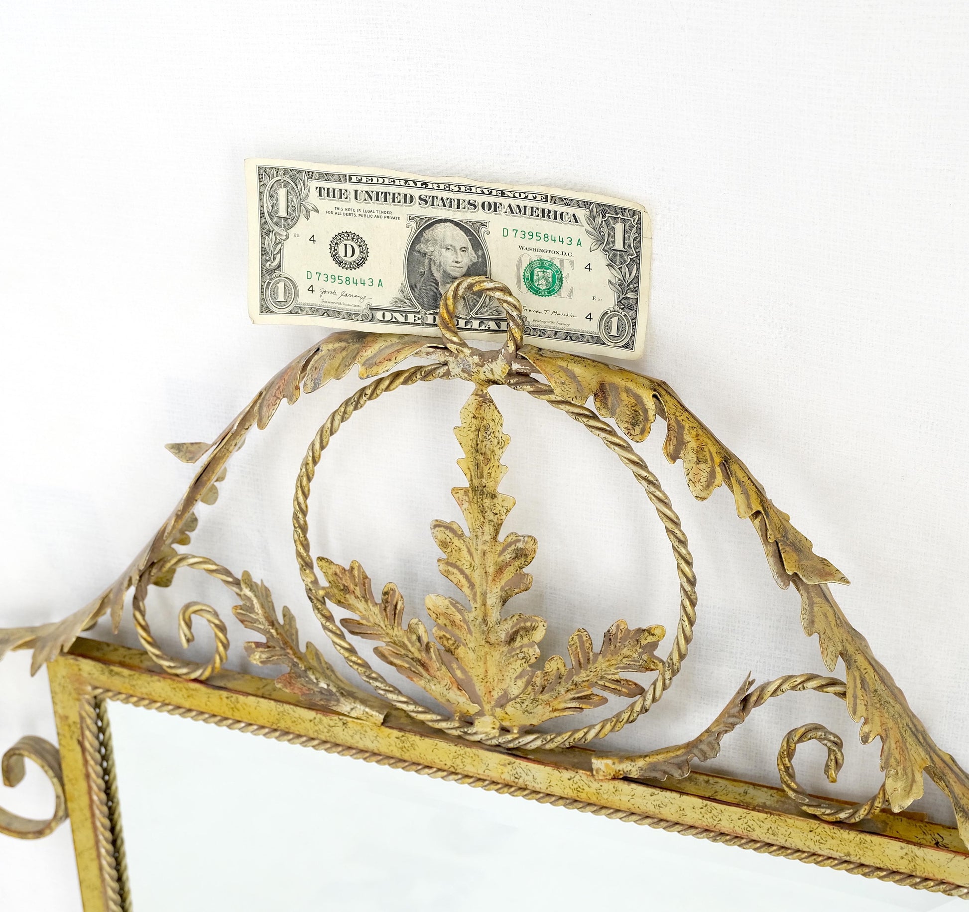 EstablishedLines Pair of Regency Style Gilt Metal Rectangle Wall Mirrors Mint!