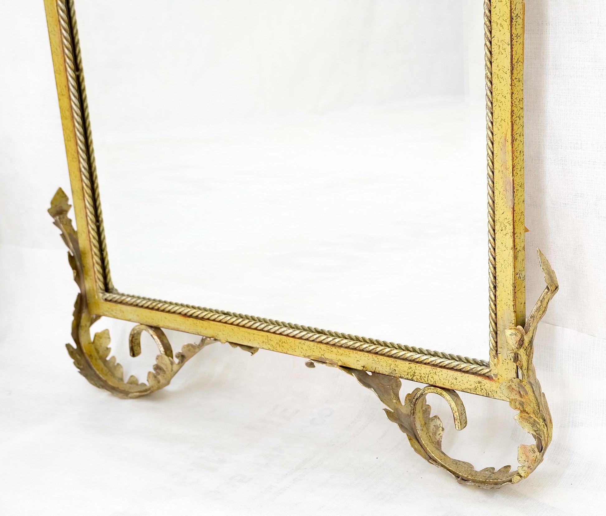 EstablishedLines Pair of Regency Style Gilt Metal Rectangle Wall Mirrors Mint!