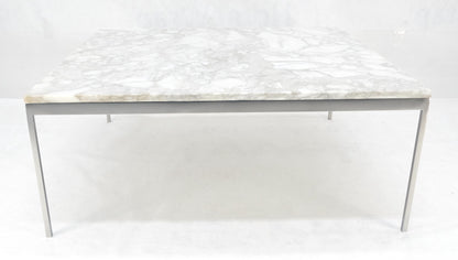 EstablishedLines Solid Stainless Steel Marble Top 42x42 Square Mid Century Modern Coffee Table