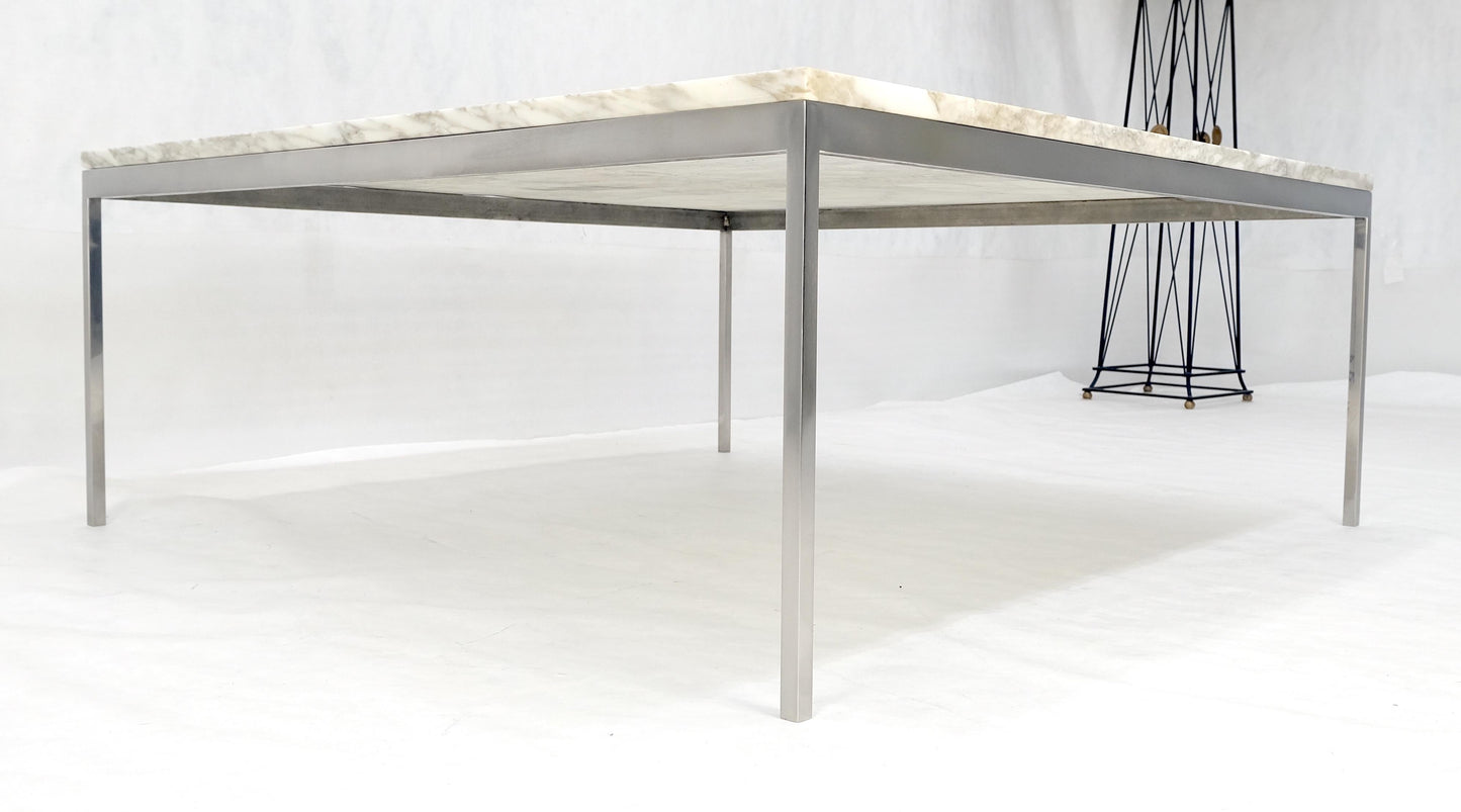EstablishedLines Solid Stainless Steel Marble Top 42x42 Square Mid Century Modern Coffee Table