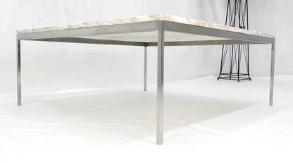 EstablishedLines Solid Stainless Steel Marble Top 42x42 Square Mid Century Modern Coffee Table