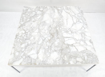 EstablishedLines Solid Stainless Steel Marble Top 42x42 Square Mid Century Modern Coffee Table