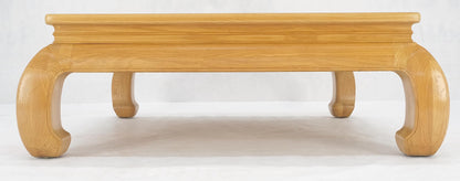 EstablishedLines Large 4' Square Burl Wood Top Massive Legs Oriental Chinese Coffee Center Table