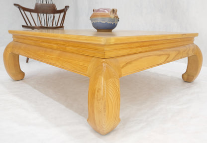 EstablishedLines Large 4' Square Burl Wood Top Massive Legs Oriental Chinese Coffee Center Table