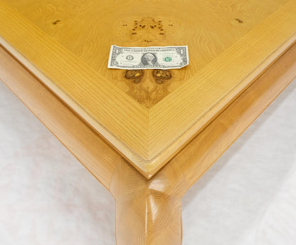 EstablishedLines Large 4' Square Burl Wood Top Massive Legs Oriental Chinese Coffee Center Table