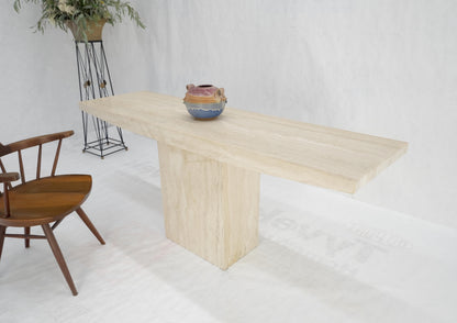 EstablishedLines Made in Italy Single Pedestal Base Travertine 6 Foot Console Sofa Table MINT!