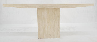 EstablishedLines Made in Italy Single Pedestal Base Travertine 6 Foot Console Sofa Table MINT!