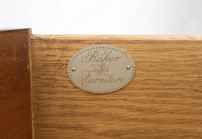 EstablishedLines BAKER Bow Front Banded Top & 4 Drawers Pull Out Desk Bachelor Chest Dresser MINT