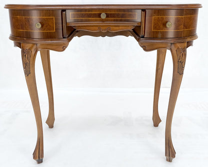 Low Profile Kidney Shape Burl Wood Compact Desk Writing Table Vanity MINT Italy