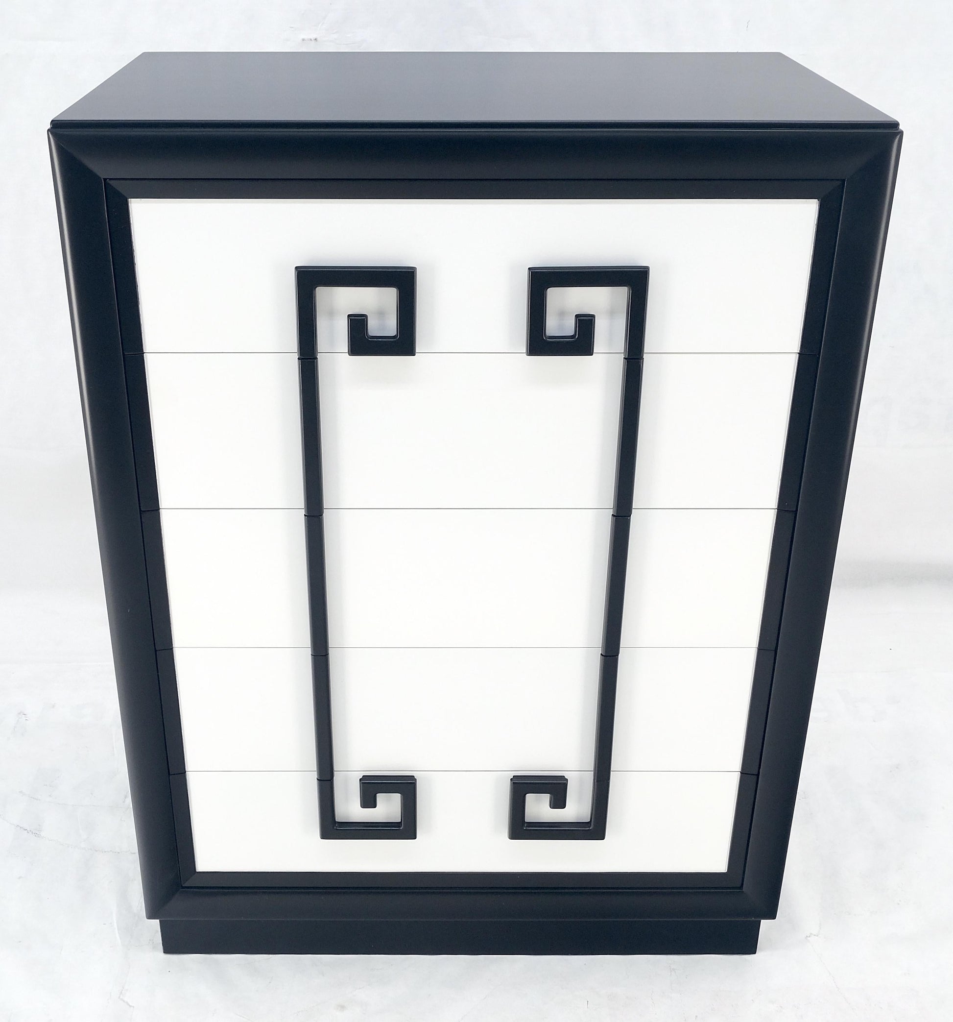 EstablishedLines Kittinger Black & White Lacquer Mandarin Chest of 5 Drawers Dresser MINT!