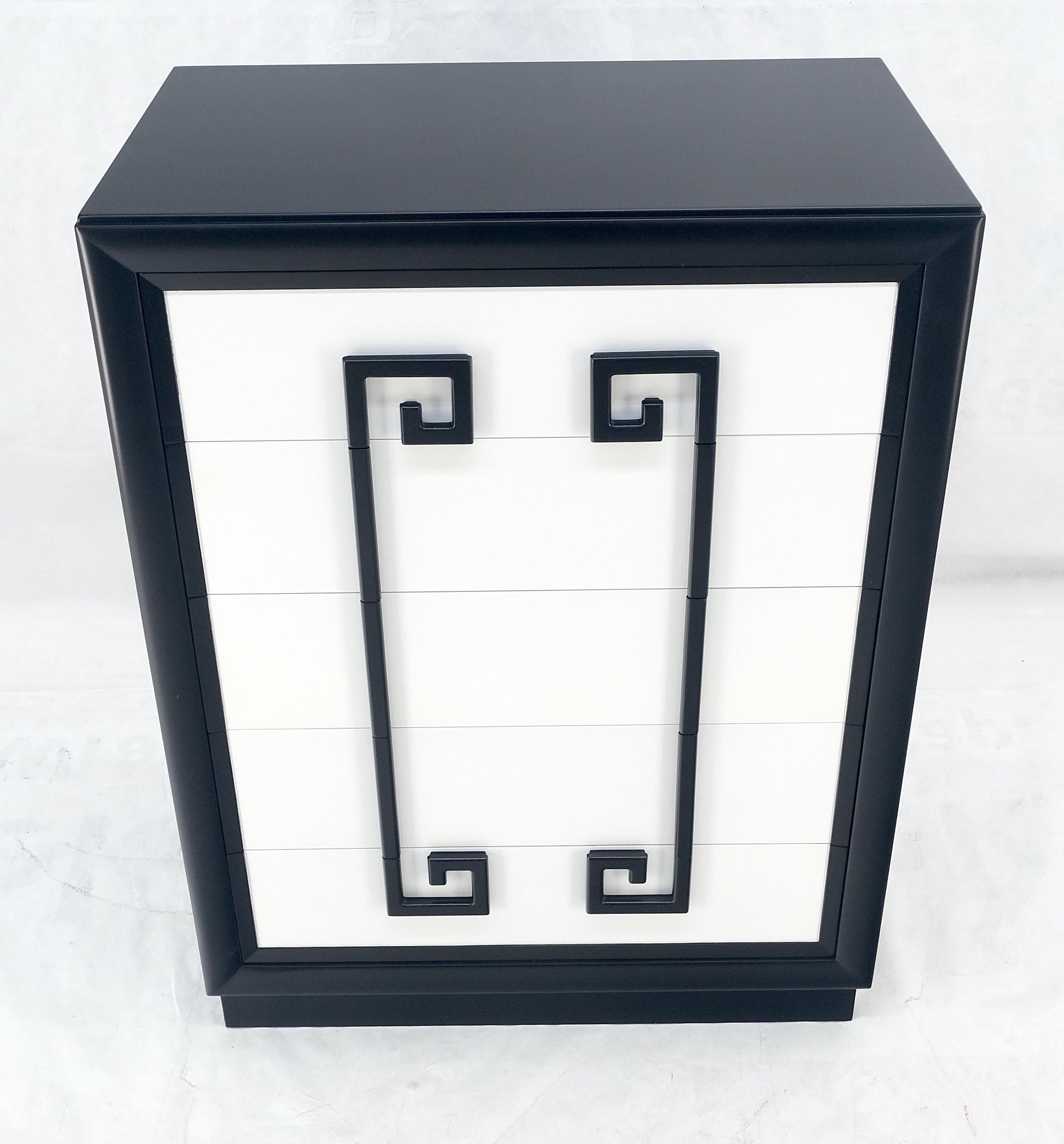 EstablishedLines Kittinger Black & White Lacquer Mandarin Chest of 5 Drawers Dresser MINT!