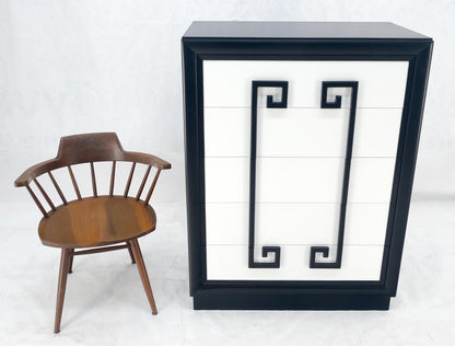 EstablishedLines Kittinger Black & White Lacquer Mandarin Chest of 5 Drawers Dresser MINT!