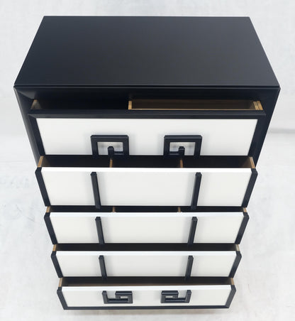 EstablishedLines Kittinger Black & White Lacquer Mandarin Chest of 5 Drawers Dresser MINT!