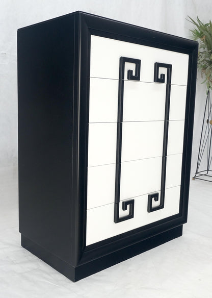 EstablishedLines Kittinger Black & White Lacquer Mandarin Chest of 5 Drawers Dresser MINT!
