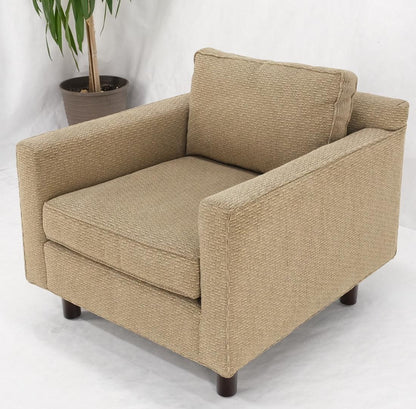 EstablishedLines Deep Oatmeal Fabric Upholstery Contemporary Lounge Chair on Dowel Legs