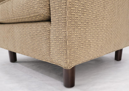 EstablishedLines Deep Oatmeal Fabric Upholstery Contemporary Lounge Chair on Dowel Legs