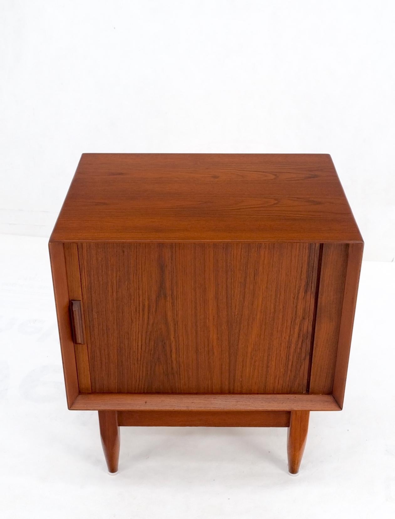 EstablishedLines Danish Mid-Century Modern Tambour Door One Drawer End Table Night Stand Mint!