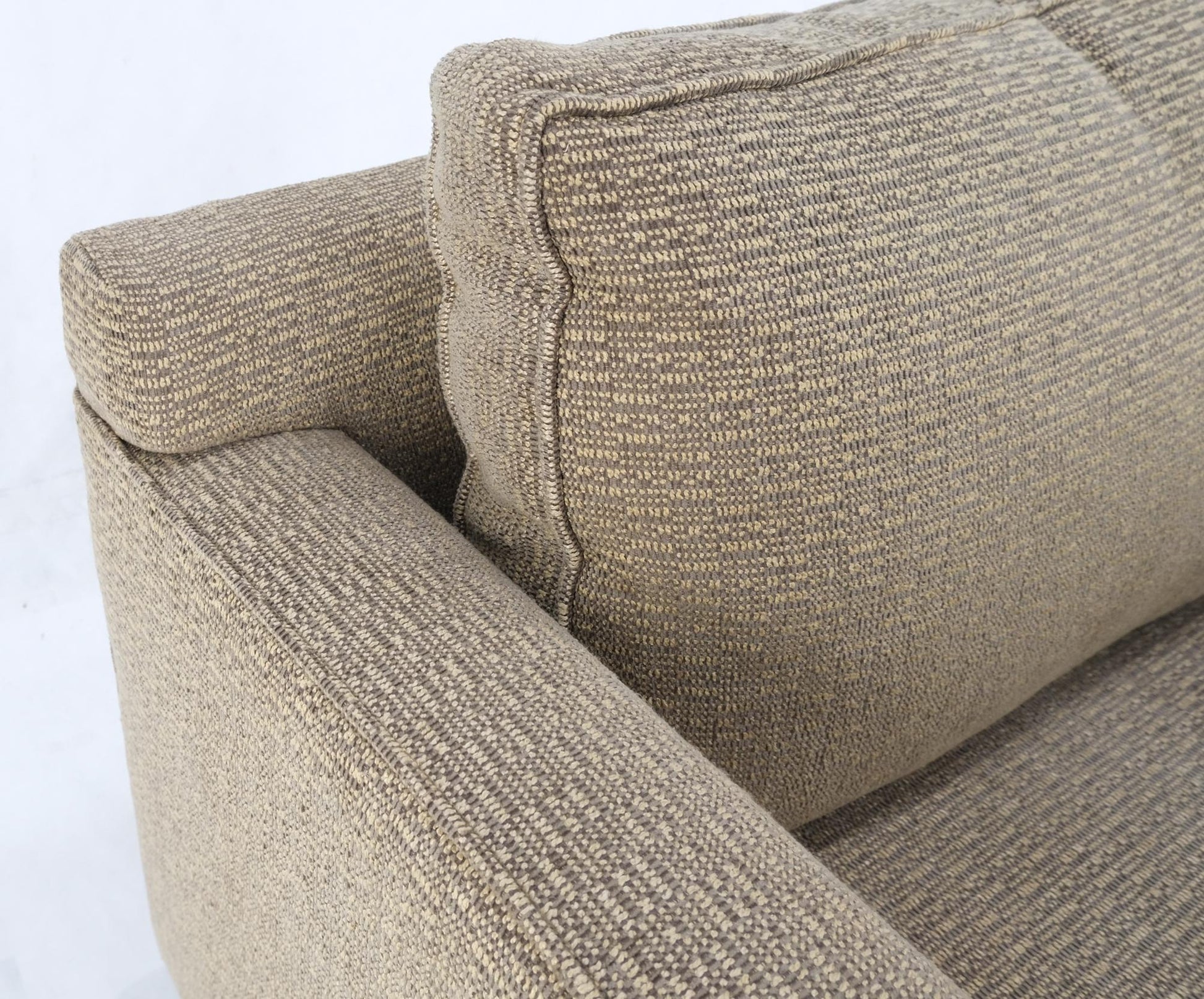 EstablishedLines Deep Oatmeal Fabric Upholstery Contemporary Lounge Chair on Dowel Legs