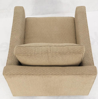 EstablishedLines Deep Oatmeal Fabric Upholstery Contemporary Lounge Chair on Dowel Legs