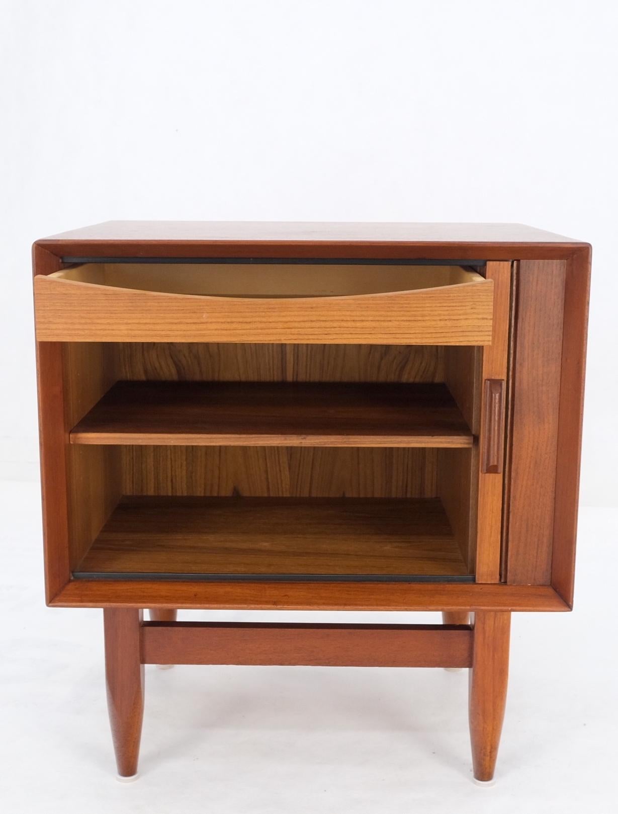 EstablishedLines Danish Mid-Century Modern Tambour Door One Drawer End Table Night Stand Mint!