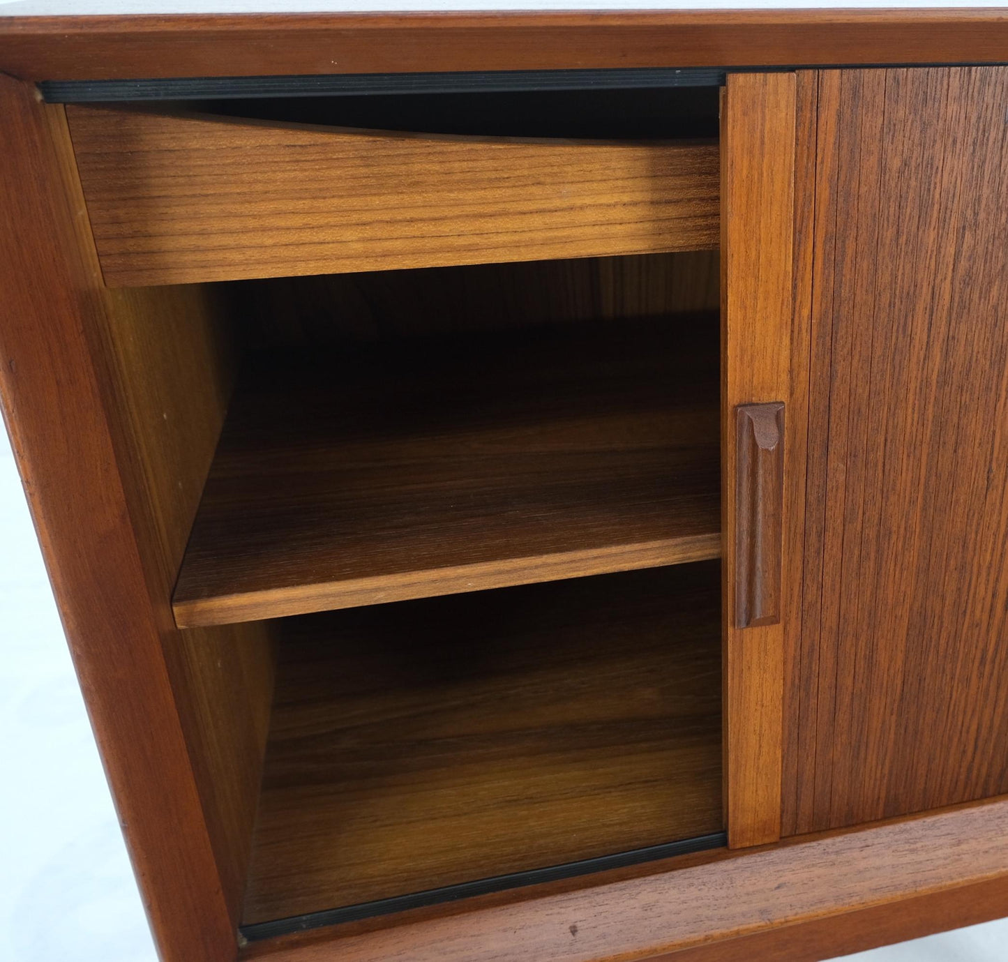 EstablishedLines Danish Mid-Century Modern Tambour Door One Drawer End Table Night Stand Mint!