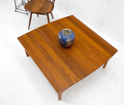 EstablishedLines Rolled Edge Solid Teak Top Square Danish Mid-Century Modern Coffee Table Mint!