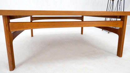 EstablishedLines Rolled Edge Solid Teak Top Square Danish Mid-Century Modern Coffee Table Mint!