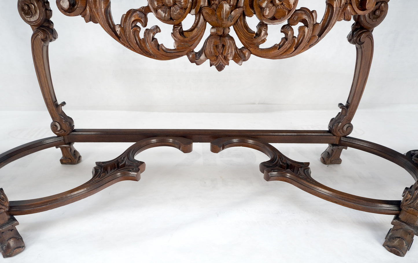 Antique Dovetailed Inlaid Carved Walnut Marble Top SideBoard Server Buffet MINT!