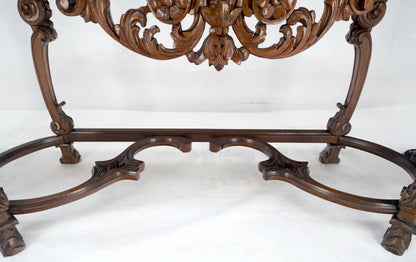 Antique Dovetailed Inlaid Carved Walnut Marble Top SideBoard Server Buffet MINT!