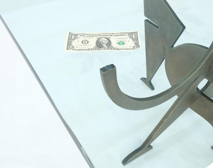 EstablishedLines Pucci de Rossi Signed Heavy Cut Bronze Sheet Figurines Base Square Coffee Table