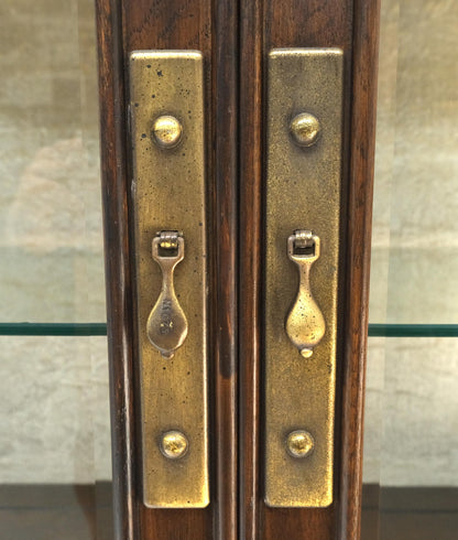 EstablishedLines Pair of Asian Compact Display Cabinets Showcases China Cabinets Drawers MINT!