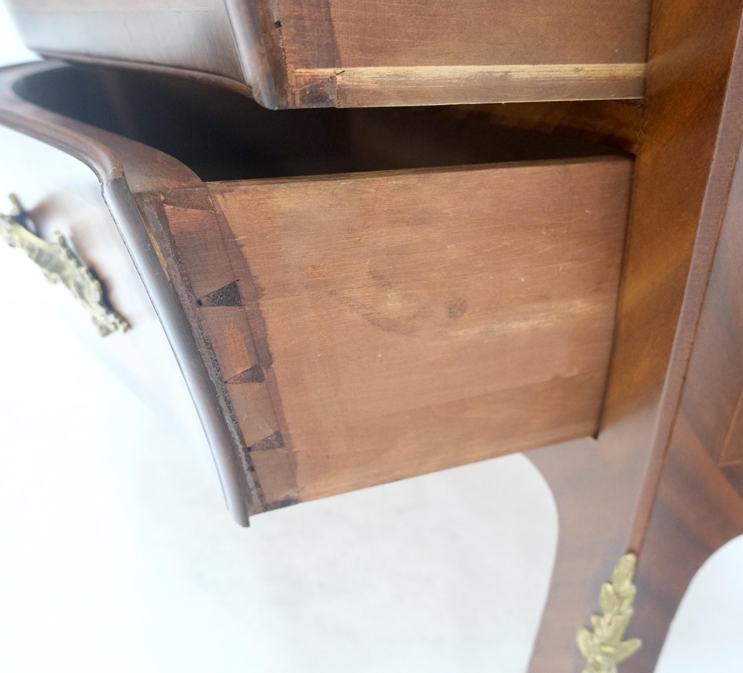 EstablishedLines Bombe French Parquetry Top Bronze Mount Ormolu Mount 3 Drawers Dresser MINT