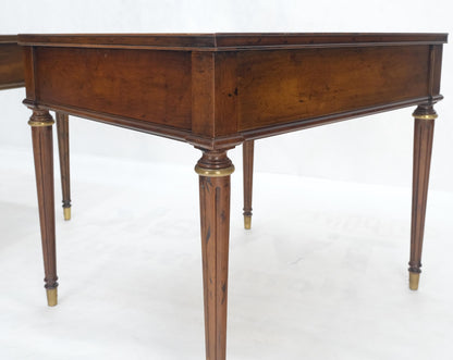 EstablishedLines Pair Banded Top Fluted Tapered Legs One Drawer Low Profile End Tables Stands