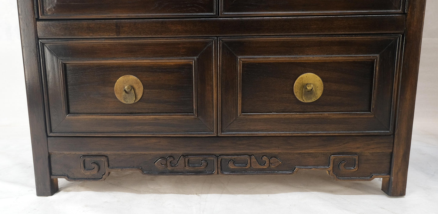 EstablishedLines Pair of Asian Compact Display Cabinets Showcases China Cabinets Drawers MINT!