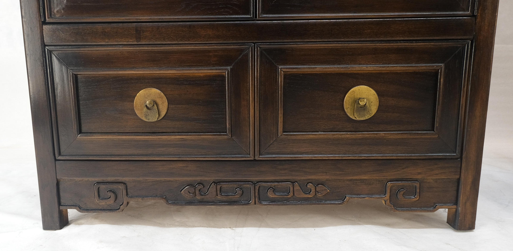 EstablishedLines Pair of Asian Compact Display Cabinets Showcases China Cabinets Drawers MINT!
