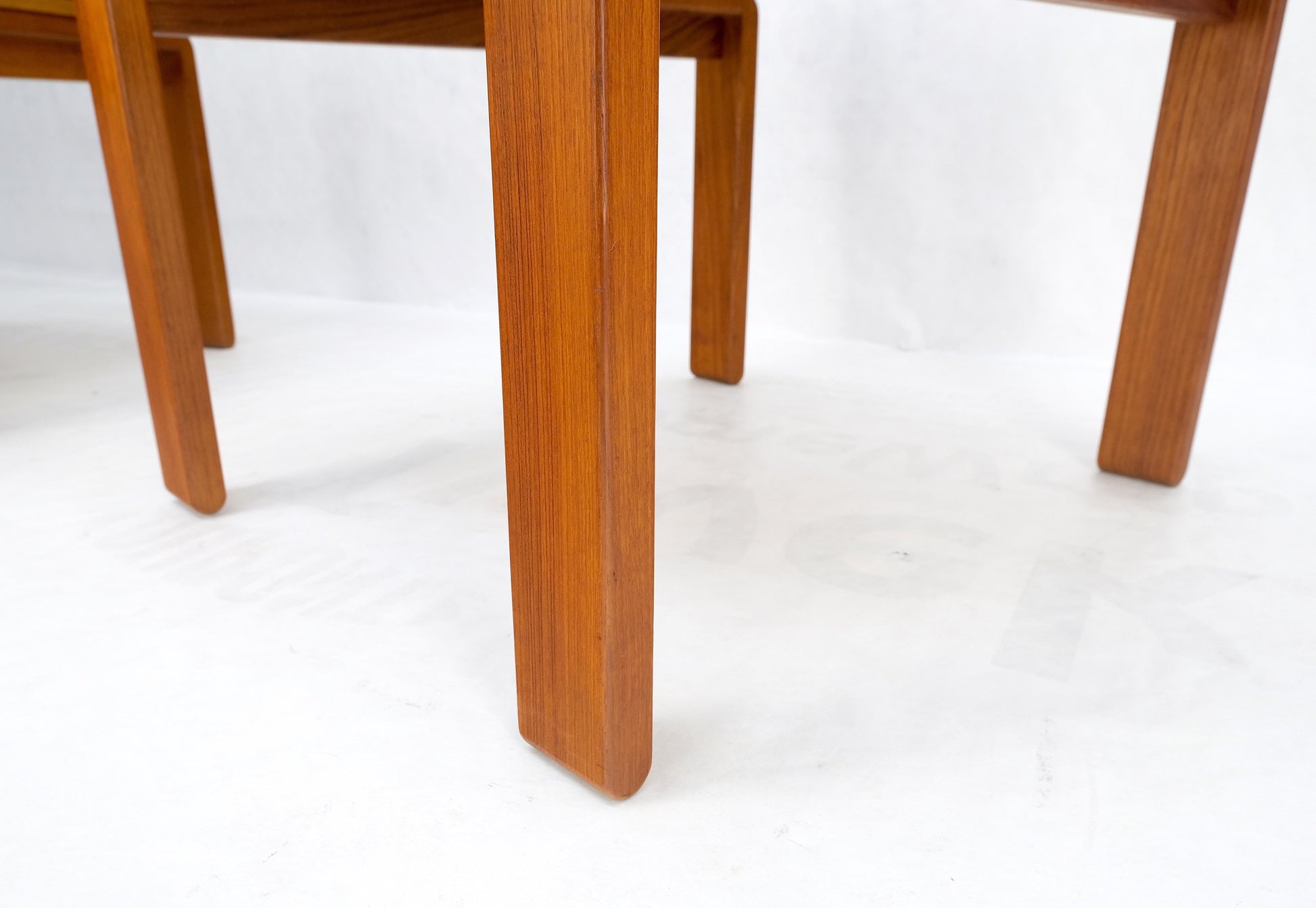 EstablishedLines Pair of Solid Teak Danish Mid-Century Modern Square Side End Coffee Tables Mint