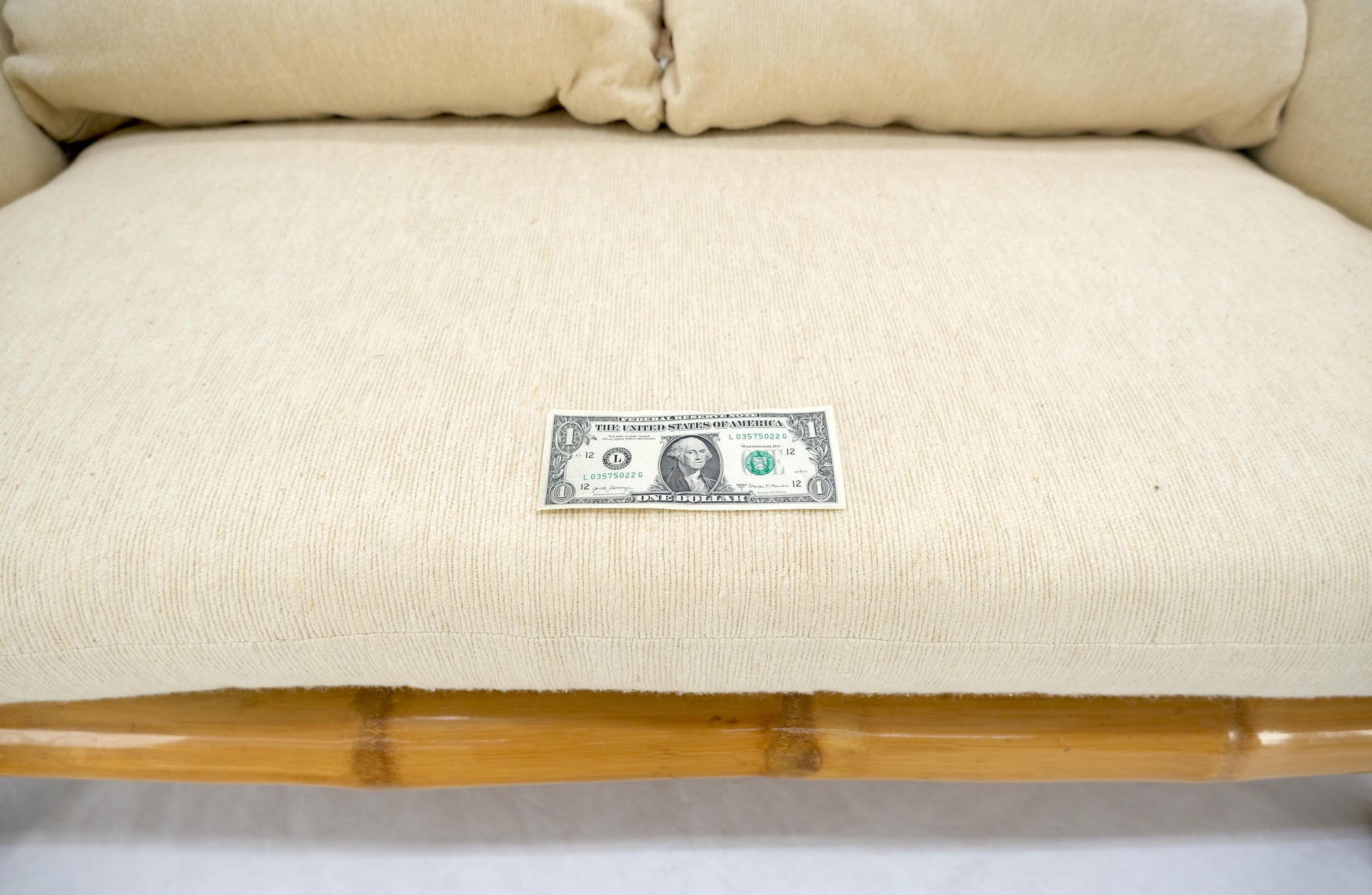 EstablishedLines Pair of c1970s Vintage Massive Thick Bamboo Bases Loveseats MINT