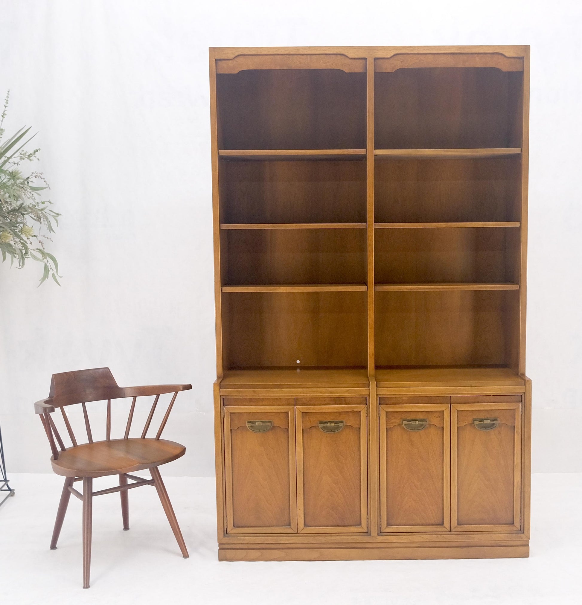 EstablishedLines Fruitwood Drexel Double Bookcase Credenza Mid Century Modern Vintage MINT