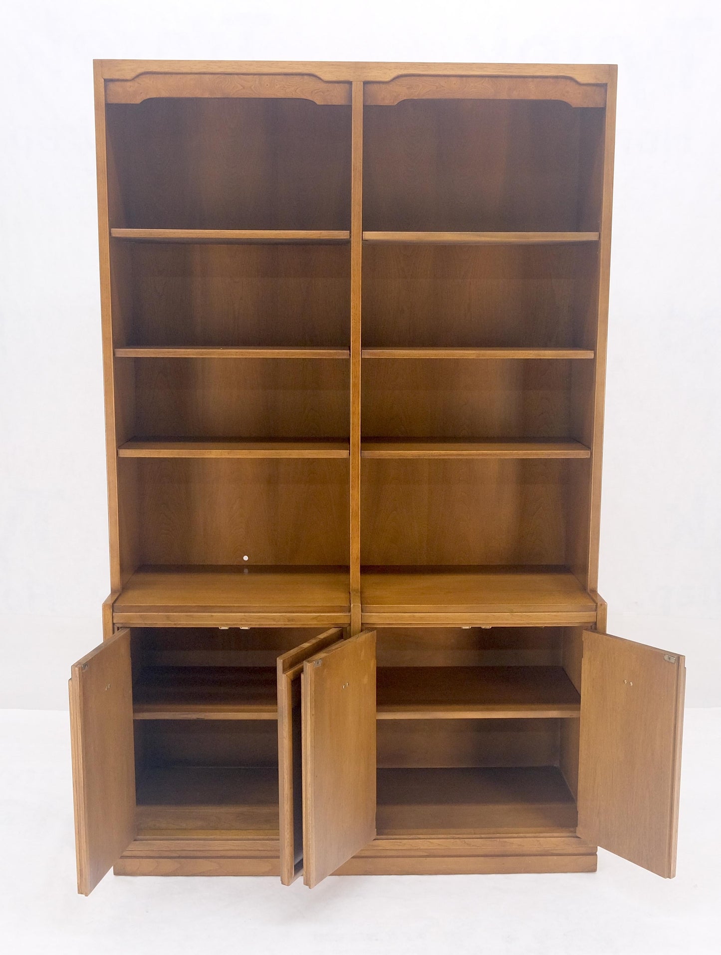 EstablishedLines Fruitwood Drexel Double Bookcase Credenza Mid Century Modern Vintage MINT