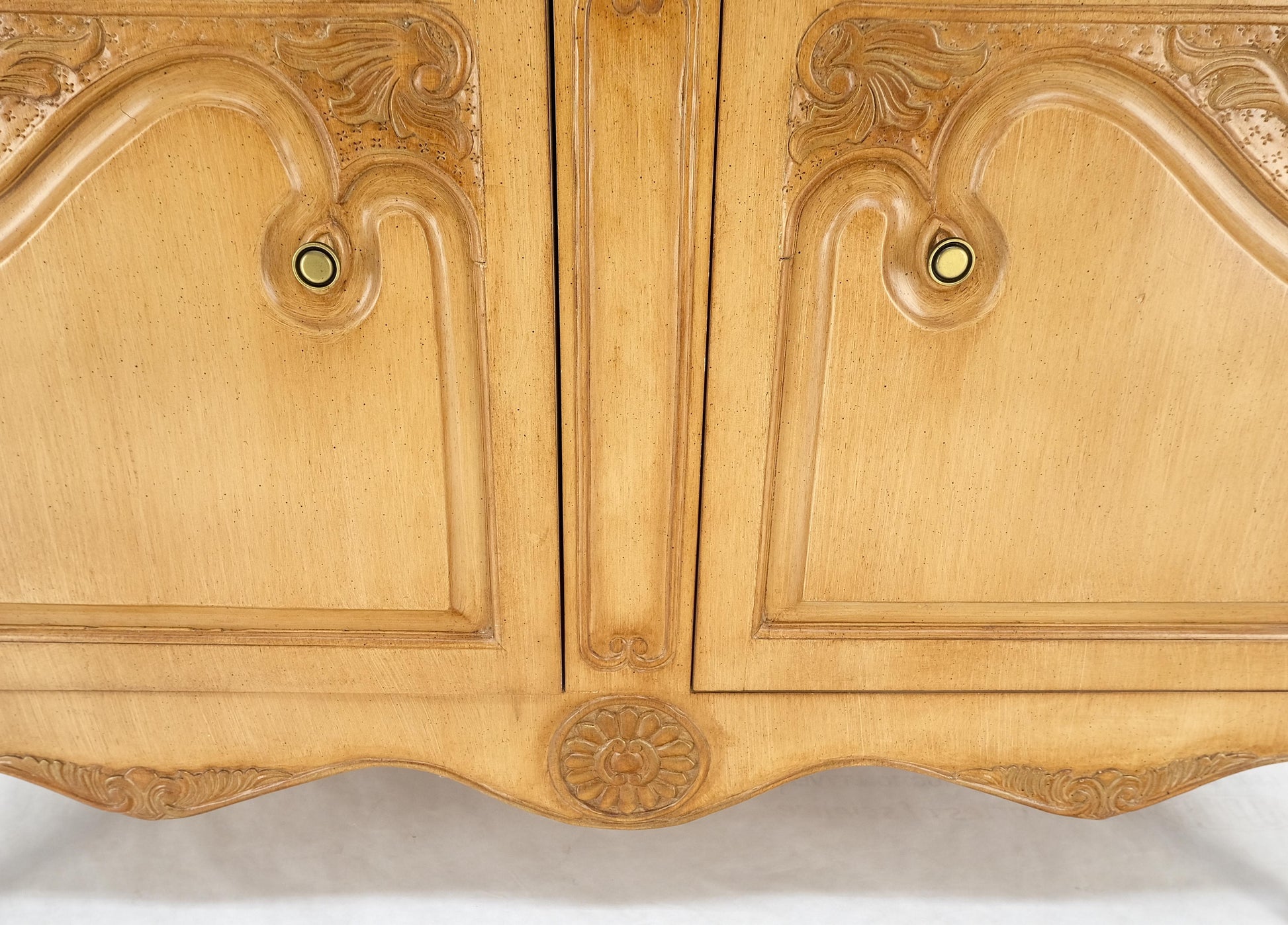 EstablishedLines Marble Top Oak Country French Two Doors Drawers Cabinet Server Sideboard Buffet