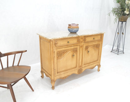 EstablishedLines Marble Top Oak Country French Two Doors Drawers Cabinet Server Sideboard Buffet