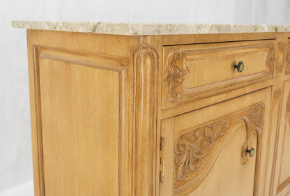 EstablishedLines Marble Top Oak Country French Two Doors Drawers Cabinet Server Sideboard Buffet