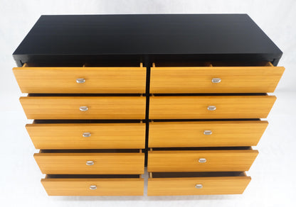EstablishedLines American of Martinsville Black & Blond 10 Drawers Dresser on Bracket Feet MINT!