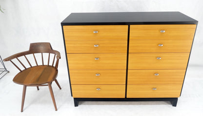 EstablishedLines American of Martinsville Black & Blond 10 Drawers Dresser on Bracket Feet MINT!