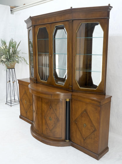 Grosfeld House Demi Lune Shape Front 2 Part Beveled Glass Doors Breakfront MINT