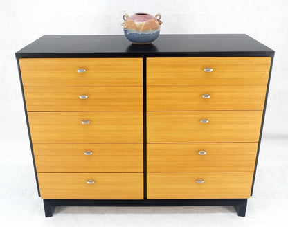 EstablishedLines American of Martinsville Black & Blond 10 Drawers Dresser on Bracket Feet MINT!