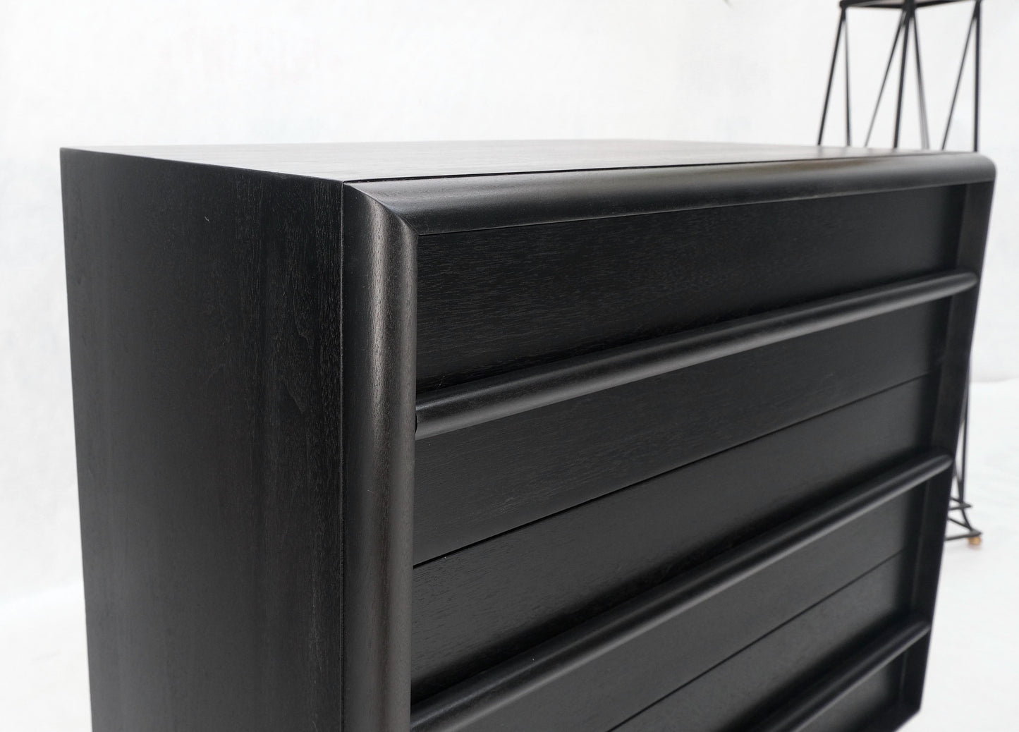 Gibbings Widdicomb Ebonized Black Lacquer 3 Drawers Bachelor Chest Dresser Mint!