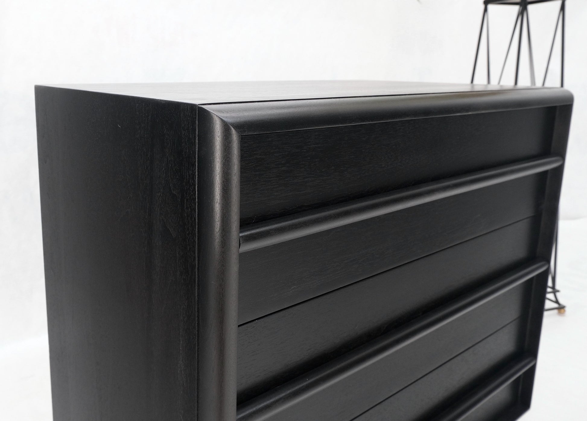 Gibbings Widdicomb Ebonized Black Lacquer 3 Drawers Bachelor Chest Dresser Mint!